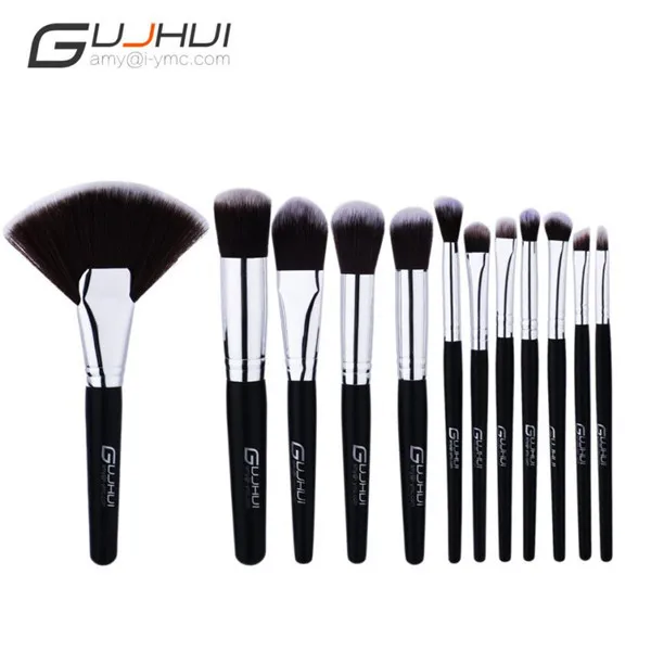 

GUJHUI 12PCS Make Up Brushes Foundation Eyebrow Eyeliner Blush Cosmetic Concealer Brushes Loose Powder Makeup Brushes Tools