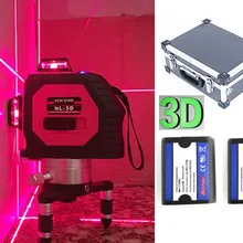 3D 12 линий лазерный уровень, красный лазерный уровень, самонивелирующийся 360 горизонтальный, вертикальный крест супер мощный