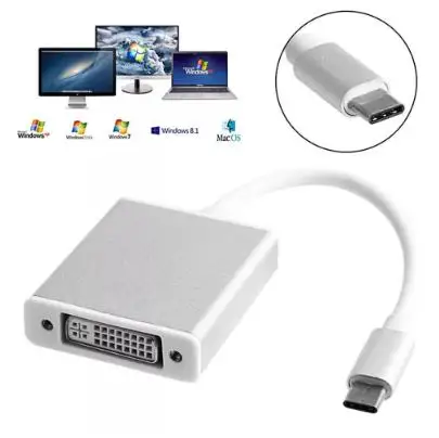 Адаптер USB 3 1 Type C к DVI 1080p серебристый для ноутбука|Компьютерные кабели и разъемы| |