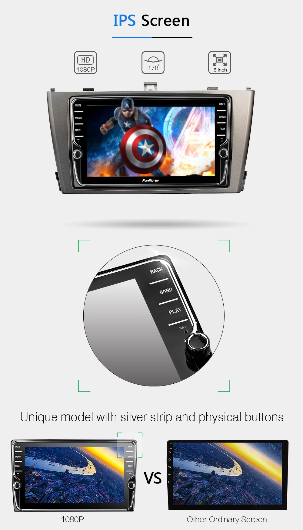 Excellent Funrover 4G RAM Android9.0 Car dvd player For Toyota Avensis 2009-2013 8 core gps navigation autoradio tape recorder DSP 64G ROM 5