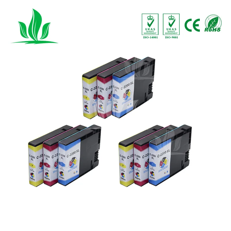 

2200XL 9PCS CMY Compatible PGI-2200 PGI2200 2200XL Ink Cartridge for Canon MAXIFY MB5020 MB5320 inkjet Printer