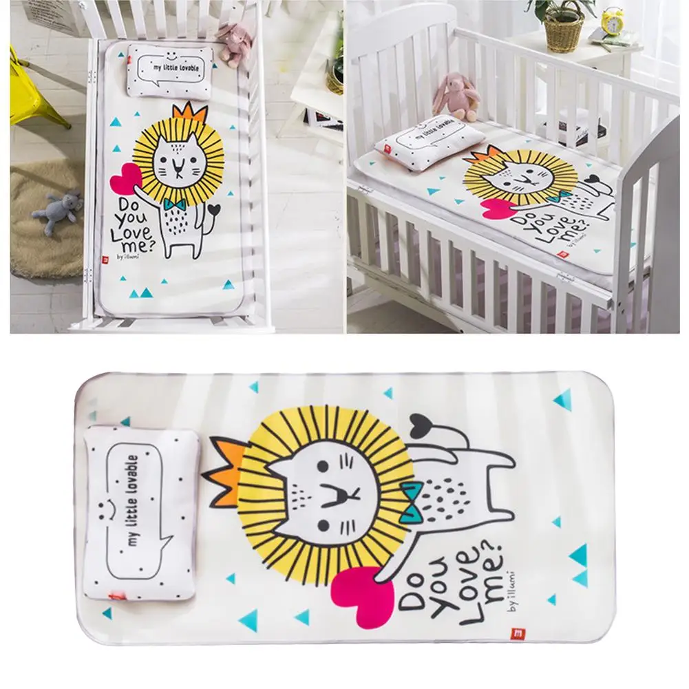 Baby Crib Mat Foldable Nappy Diaper Changing Mat Ice Silk With Pillow Baby Play Mat Baby Crib Mat Foldable Nappy Diaper Changing Mat Ice Silk With Pillow Baby Play Mat