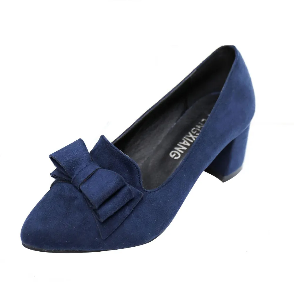 

Jaycosin shoes women's bow pointed suede high heels wool pointed sandals women's summer women's shoes