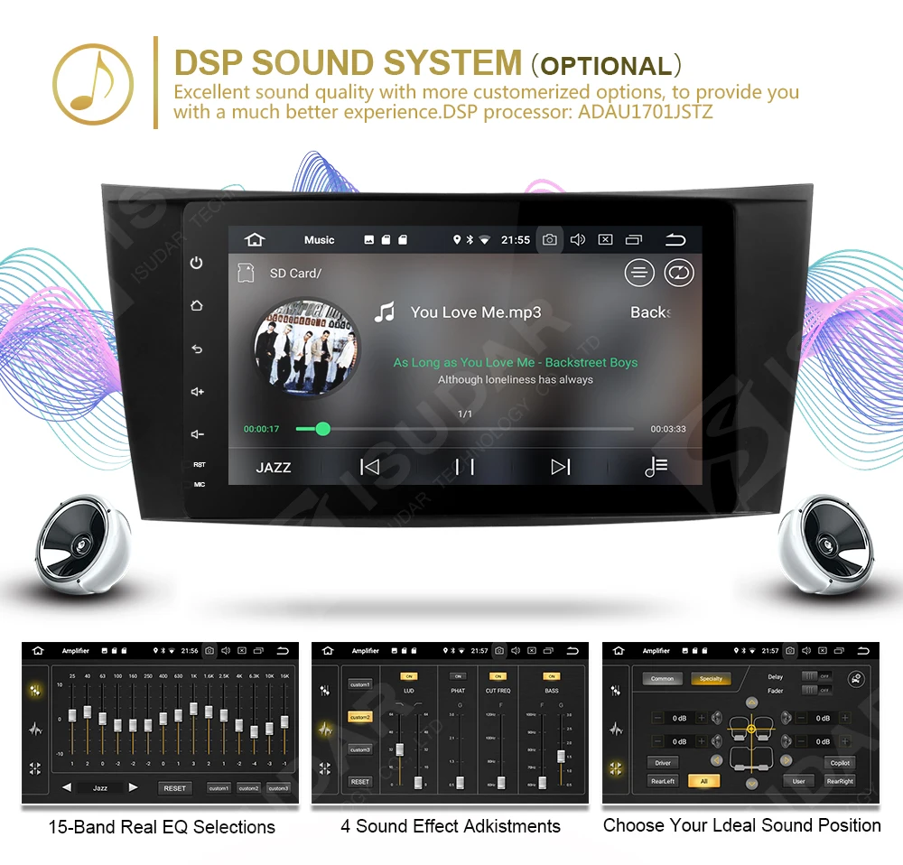 Top Isudar Car Multimedia Player dvd automotivo Android 8.0 For Mercedes/Benz/W211/E200/E220/E300 GPS Radio Bluetooth USB DVR DAB 8