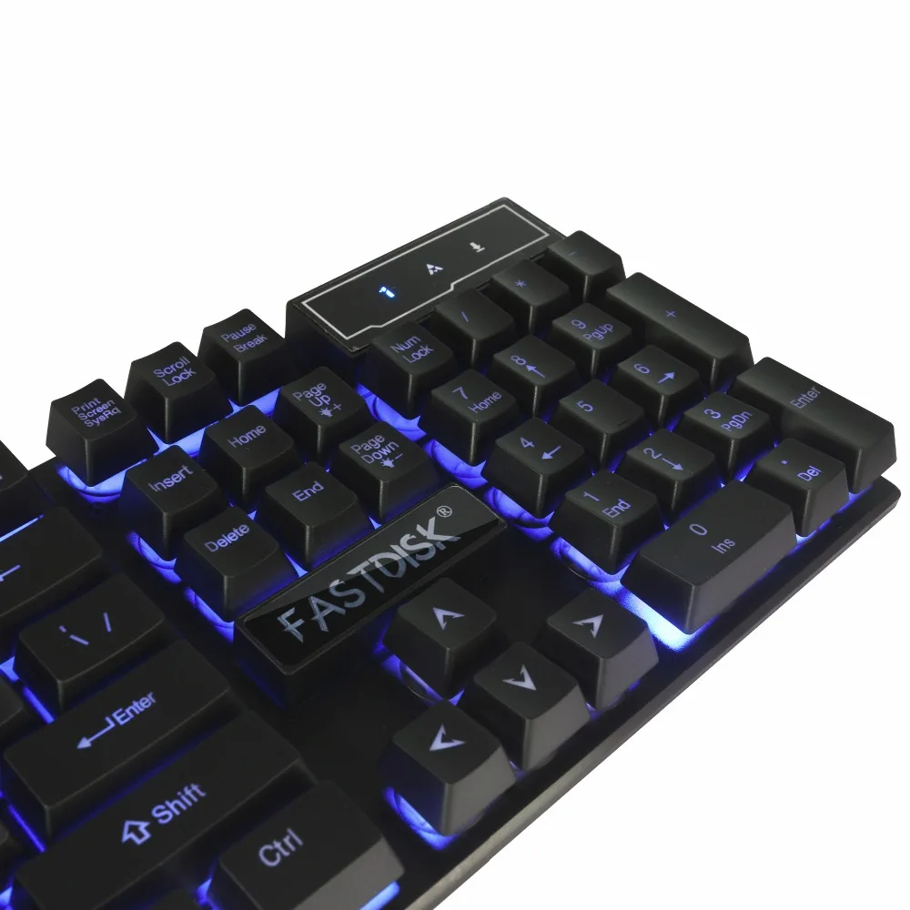 FASTDISK Подсветка USB клавиатура Английский с русским персонажем Teclado Gamer плавающий 3