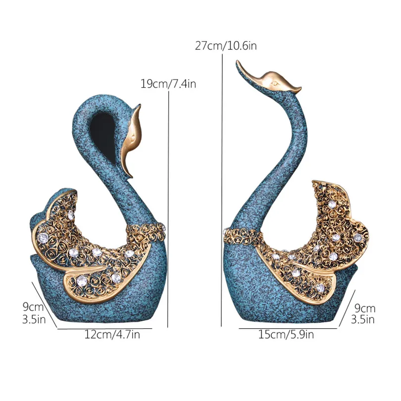 Подарок на Рождество, день рождения, свадьбу, пара скульптура в виде лебеди, украшения для спальни, аксессуары, украшение, смола, фигурка лебедя, садовая скульптура