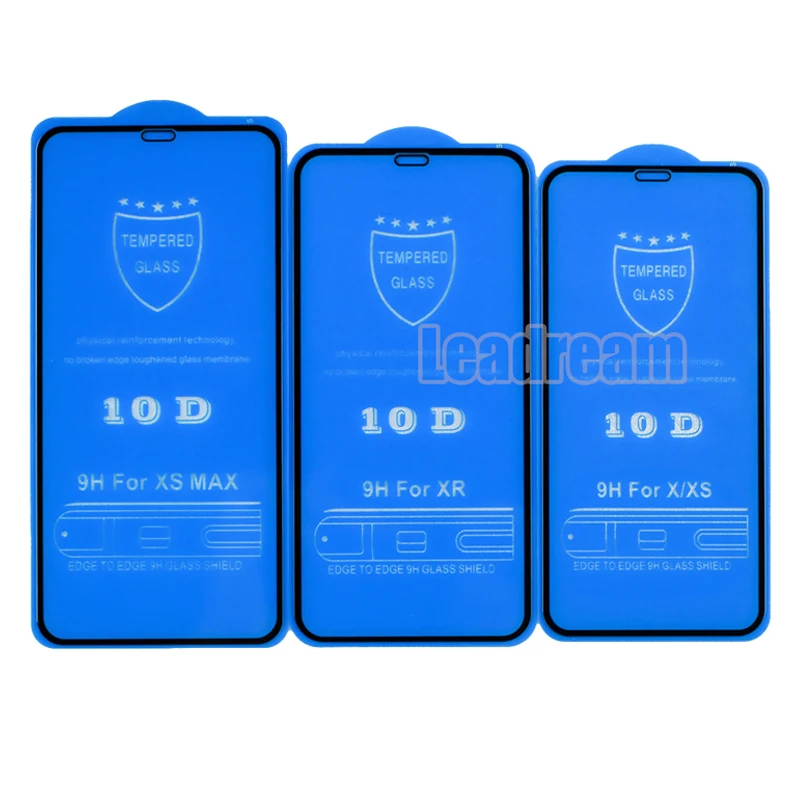 100 шт DHL 10D полное покрытие защитное стекло для iPhone 11 Pro MAX X XS Max XR для iPhone 6 6S 7 8 Plus закаленное стекло