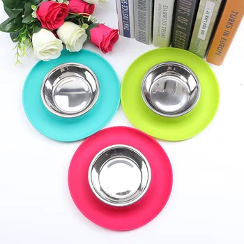 DOGIBILA New round silicone pet bowl Portable environmental protection and non-toxic antiskid Dog food