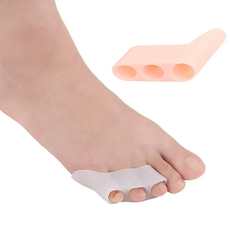 1Pair Silicone Gel Bunion Splint Toe Corrector Toe Separator Spreader Overlapping Spreader Protection Foot Care Massager