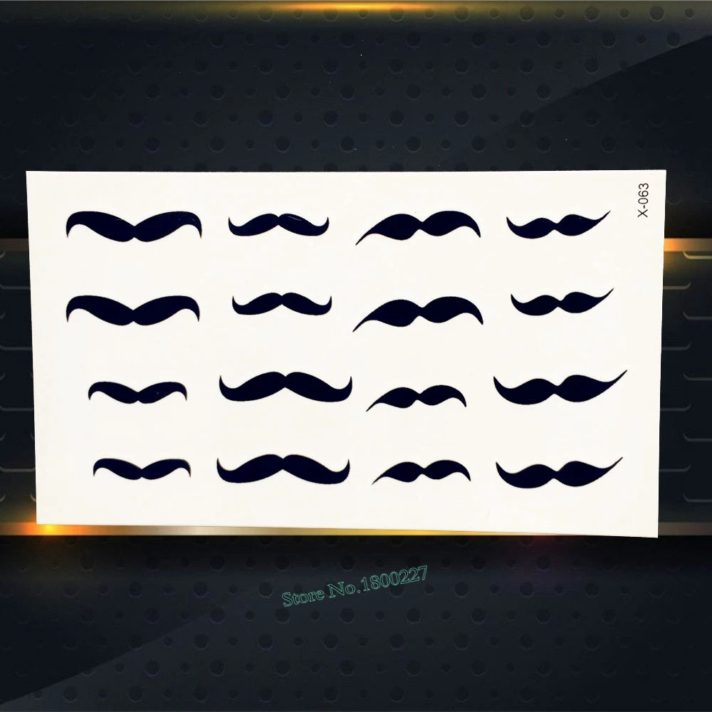 

Waterproof Temporary Tattoo Mustache Goatee Fake Black Tatoo paste PYF-010 whisker Black bomb Tattoo Stickers Free Shipping