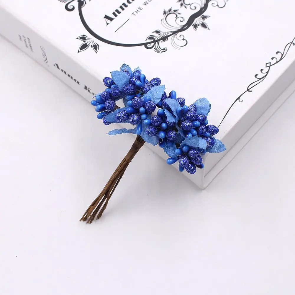 

20pcs/lot Mini Artificial Berry Stamen Bud Bouquet Leaf Flowers Party Wedding Decoration for home flower wreaths Floral Supplies