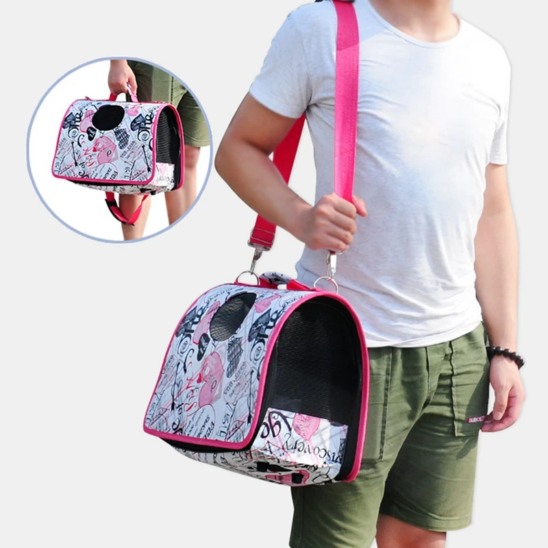 

Pet Cat Carrier Airline Approved For Dogs Cats Sling Portable Foldable Tote Bag Backpack Carrying Cage