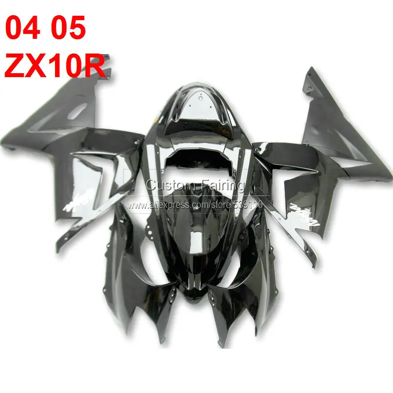 

BLACK FOR KAWASAKI ZX10R 2004 2005 NINJA MATTE BLACK 04 05 fairing kit fairings [SF125]