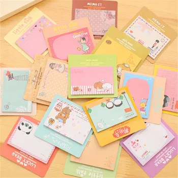 

2sheets Cute And Convenient Notebook Stickers Cartoon Animal Sticky Note Memo Pad Label Stationery Sells Random