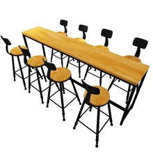 Утюг для дома, бара, настольный простой стены небольшой воды Бар Твердые деревянные полосы высокий стол кафе стол и стулья