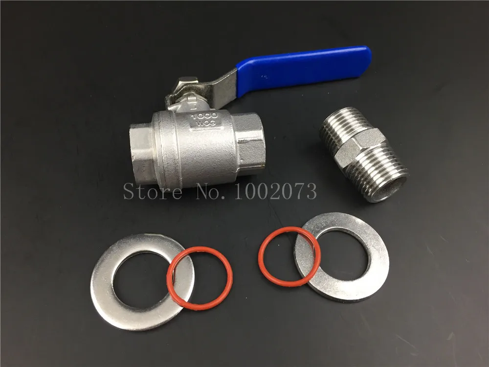 Free shipping! 12 BSP 304 Stainless Ball Valve with 12 barb Quick Disconnect Set,Homebrew Beer Fitting