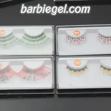 4 пары в партии, Модные Цветные накладные ресницы, маскарадные Накладные ресницы перьевые ресницы, модные вечерние инструменты для макияжа