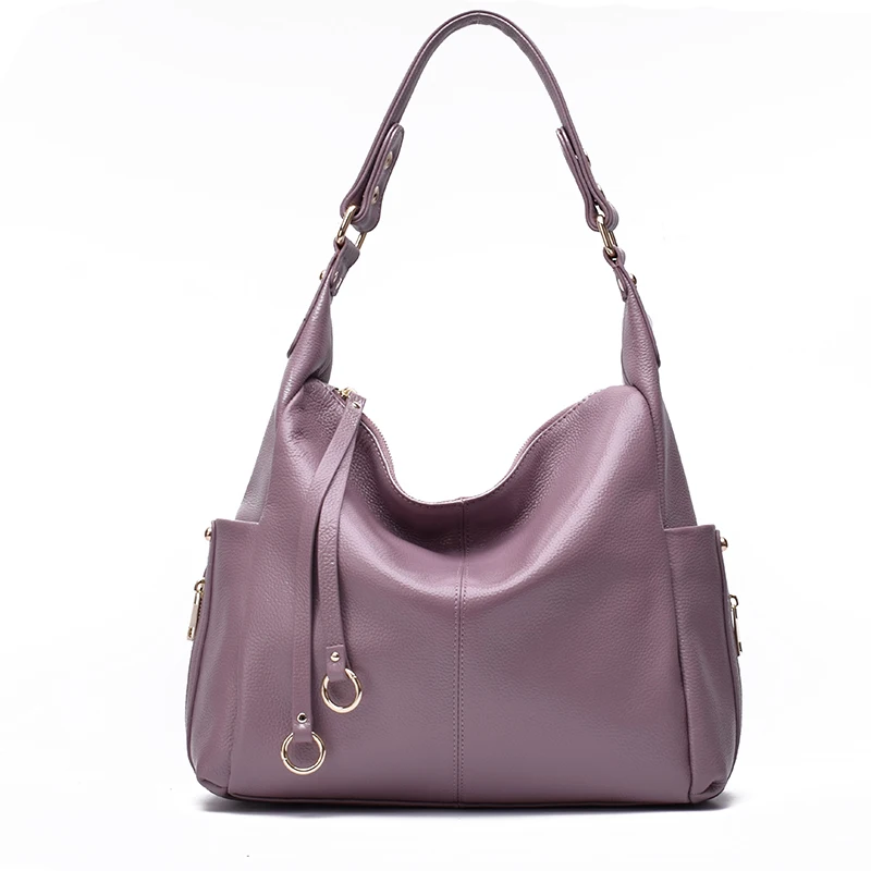 Большая вместительность, натуральная кожа, женские сумки через плечо, женские сумки с кисточками для покупок, женская сумка - Цвет: Taro