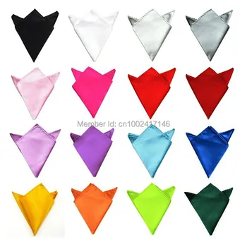 

Mens Satin Solid Plain Color Wedding Party Hanky Pocket Square Handkerchief NEW BWTYY0010