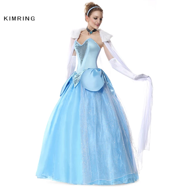 kimring belle princess halloween costume adult cinderella costume fantasy cosplay deluxe costume ball gown fancy dress for women
