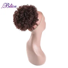 Blice 9 дюймов синтетические вьющиеся волосы конский хвост африканские американские короткие АФРО Синтетические шнурки слоеные конский хвост волосы для наращивания