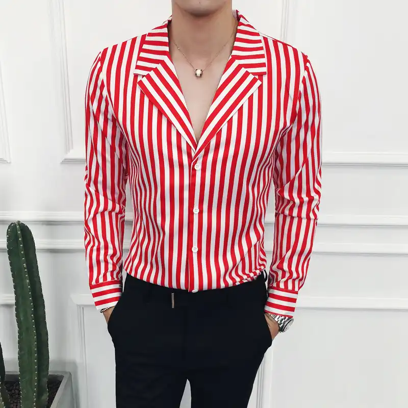 striped red shirt mens