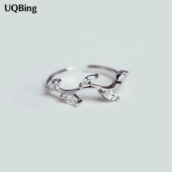 

Free Shipping Temperament Tree Branch Zirconia Ring 925 Silver Sterling Finger Ring For Party Birthday Gift