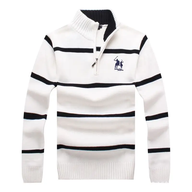 

Top quality 2019 New Mens long sleeve knitted sweaters casual mens 100% cotton striped knitted outerwear fashion mens coats