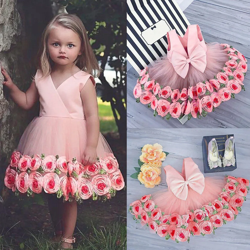 Formal Kids Flower Girl Dress Princess Bridesmaid Party Wedding Pageant Dresses