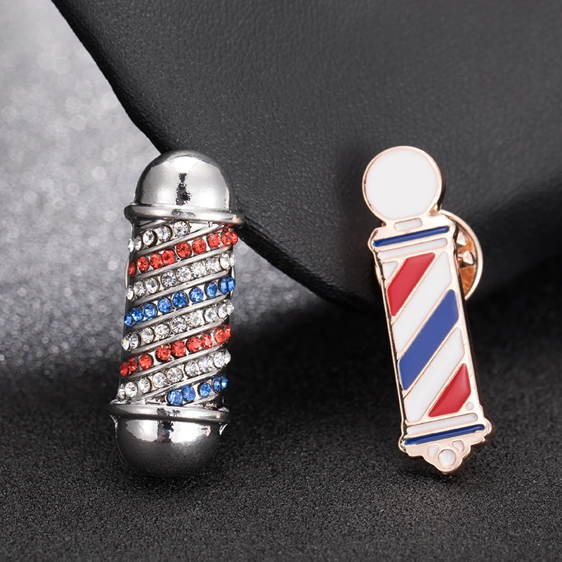 

3 Style Fashion alloy 2 color barbershop turn lights brooch unisex gold & silver color 1piece gift