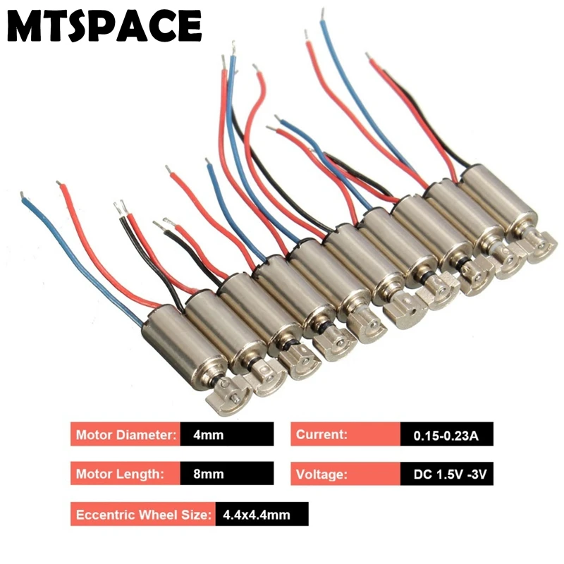MTSPACE 10 шт./компл. 4x8 мм DC 1 5 3 в микро сотовый телефон Coreless вибратор с мотором мини