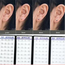 20 пар/кор. мини серьги-гвоздики Медные шарики серебристого цвета серьги-гвоздики для женщин и девочек Ювелирные изделия Подарки 2 мм/3 мм/4 мм/5 мм/6 мм