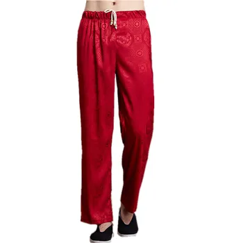 

Hot Sale Red Chinese Men's Kung Fu Trousers Satin Kung Fu Pant Tai Chi Pants Wu Shu Pants Size M L XL XXL XXXL W47