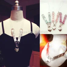 Для женщин пикантные сладкое сердце замок Harajuku кожа Цепочки и ожерелья ручной работы панк колье Цепочки и ожерелья Rock воротник гот моменты