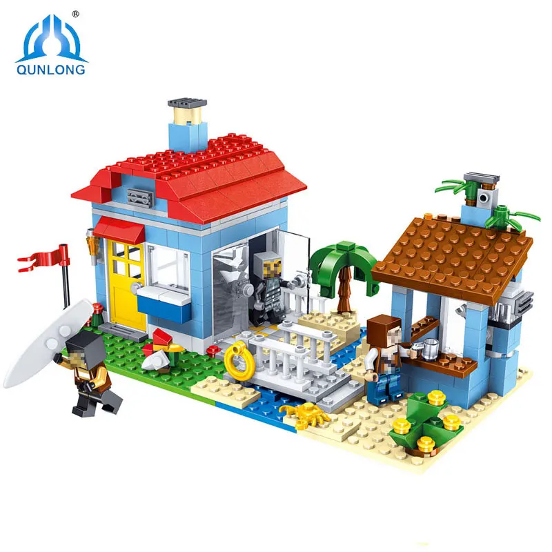 

470PCS MY World Beach House Models Building Blocks Sets Compatible major Brand Minecrafted Creator Bricks DIY Toys For Children