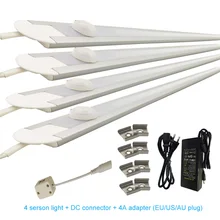 50 см 12 в беспроводной PIR датчик движения ночник кабиной огни Жесткая светодиодная полоска бар лампы Национальная кухня кухонные шкаф для ванной комнаты