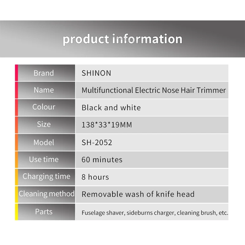 Машинка для стрижки волос в носу Shinon, лезвия из нержавеющей стали, триммер для волос в носу, 3 в 1, Usb, электрическая машинка для стрижки волос на лице, ушей, европейская вилка