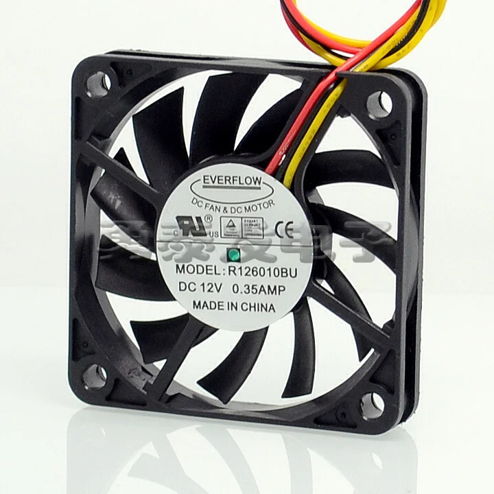 6 см Everflow R126010BU 6010 12 V 0.35A 60*60*10 мм вентилятор охлаждения с двумя подшипниками