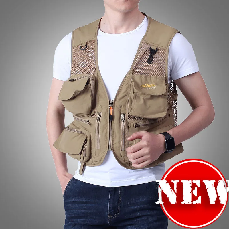

Tactical Unloading Mens Pocket Vest 2019 Summer New Waistcoat Photographer Plus Size Casual Male Shoulder Sleeveless Jactet