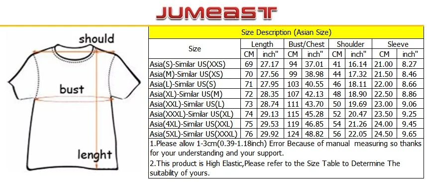 T Shirt Size Chart