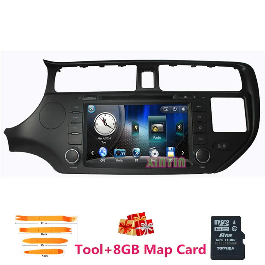  2 din 8 inch Car DVD player Radio Stereo GPS Navigation for KIA RIO K3 Pride 2012 2013 2014 free map 