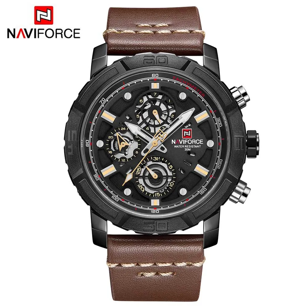 

Naviforce Watches Men Brand Analog Watches Men's Quartz 24 Hours Date Leather Clock Man Fashion Casual Sport Wirst Watch