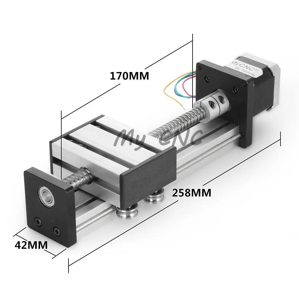 

Free shipping 100mm stroke ball screw cnc linear rail guide for laser cutting