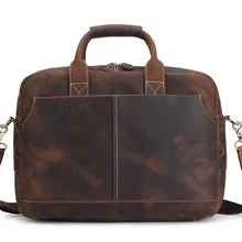 Nesitu коричневый Винтажный Мужской портфель из натуральной кожи Crazy Horse, сумки-мессенджеры 14 дюймов, сумка для ноутбука, сумка на плечо# M3901