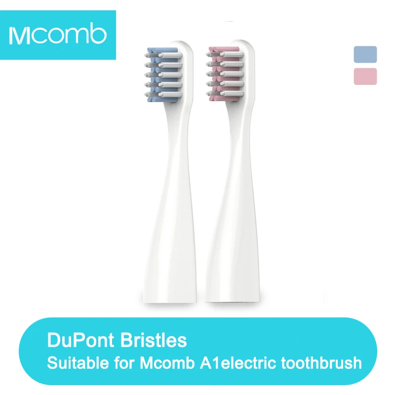

2pcs Replacement Brush Heads DuPont soft Bristle deep clean Oral Hygiene for Mcomb adult sonic Electric tooth brush heads A1