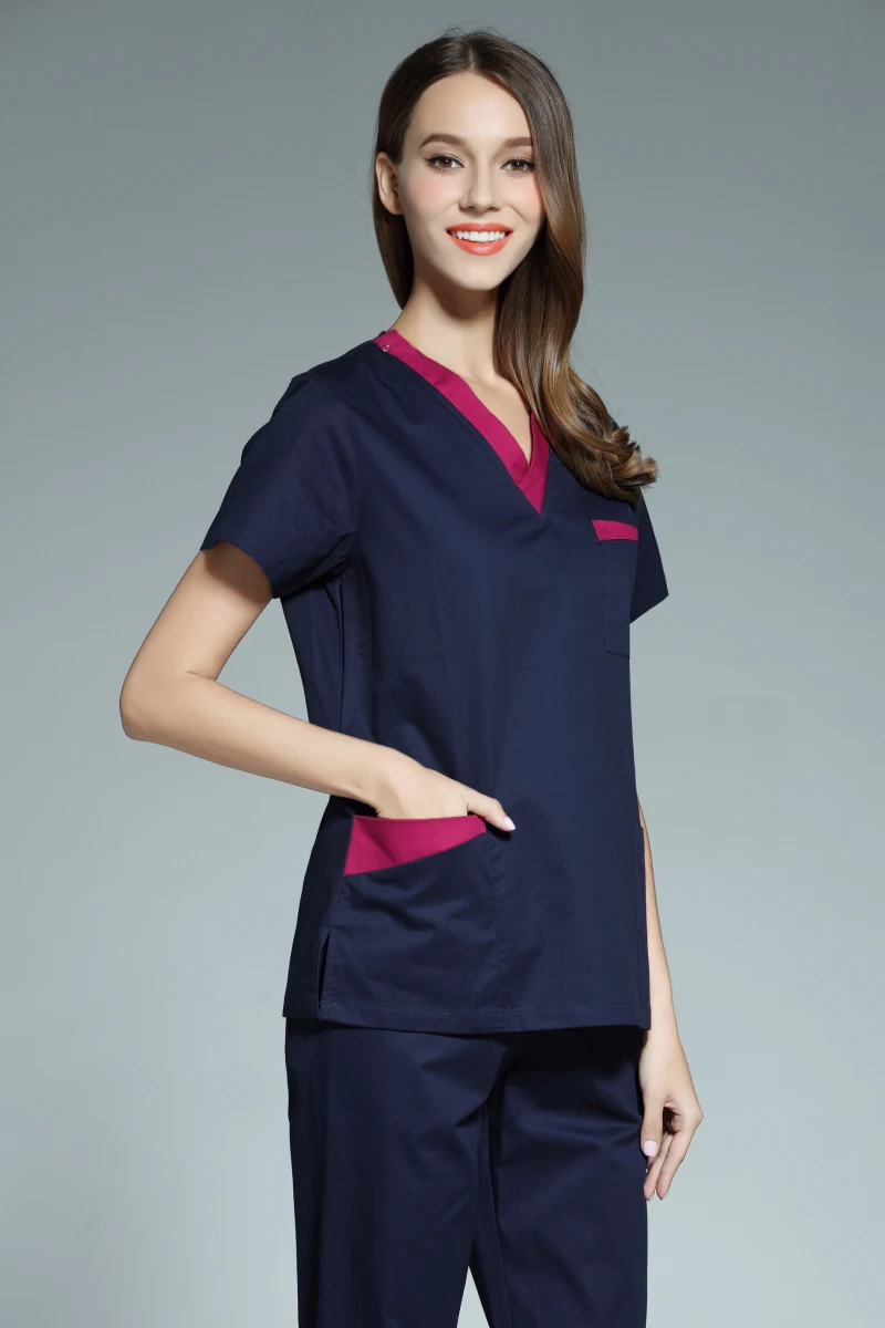 Новое поступление женские медицинские Равномерное Скраб стоматологическая клиника салон красоты рабочей одежды топ с короткими рукавами форма