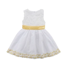 Коллекция года, платье с цветочным узором для маленьких девочек нарядное платье с поясом для свадьбы, дня рождения, золотистые, белые блестки, фатиновое вечернее платье, модная летняя одежда