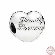 Высокое качество мерцающее сердце семья союз клип бусины DIY Fit PANDORA талисманы Серебро 925 для женщин ювелирных изделий CL036