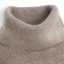 Pull tricoté en cachemire à col roulé pour femme, basique, automne et hiver, H533