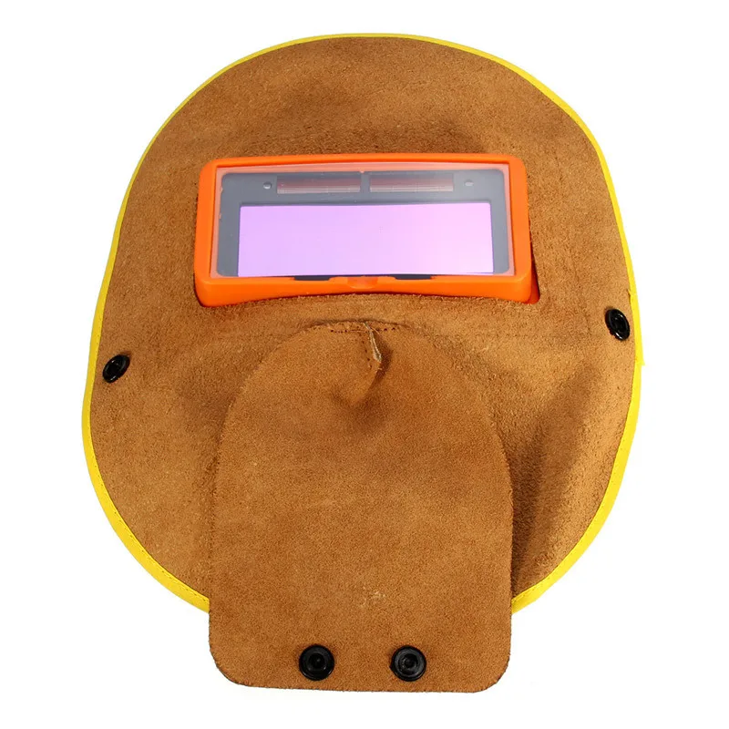 

NEW Protable Leather Welding Solar Auto Darkening Filter Lens Hood Helmet Mask Weld Cap Solar Charge Function
